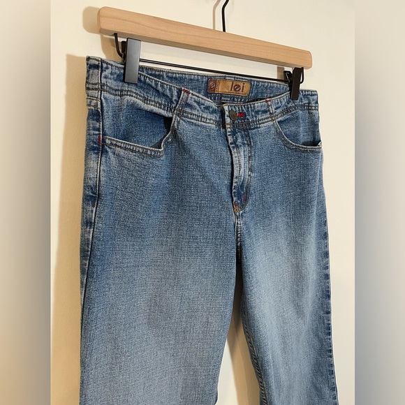Vintage LEI Throwback Denim Jeans Flare Leg Size 11 Lighter Wash Y2K - Picture 9 of 9